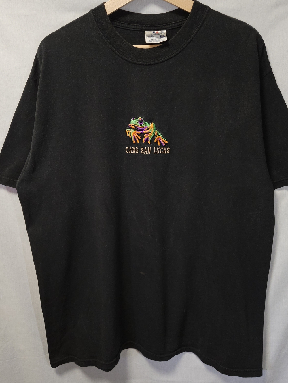 Cabo San Lucas Black Graphic Tee Stitched Front sz XL